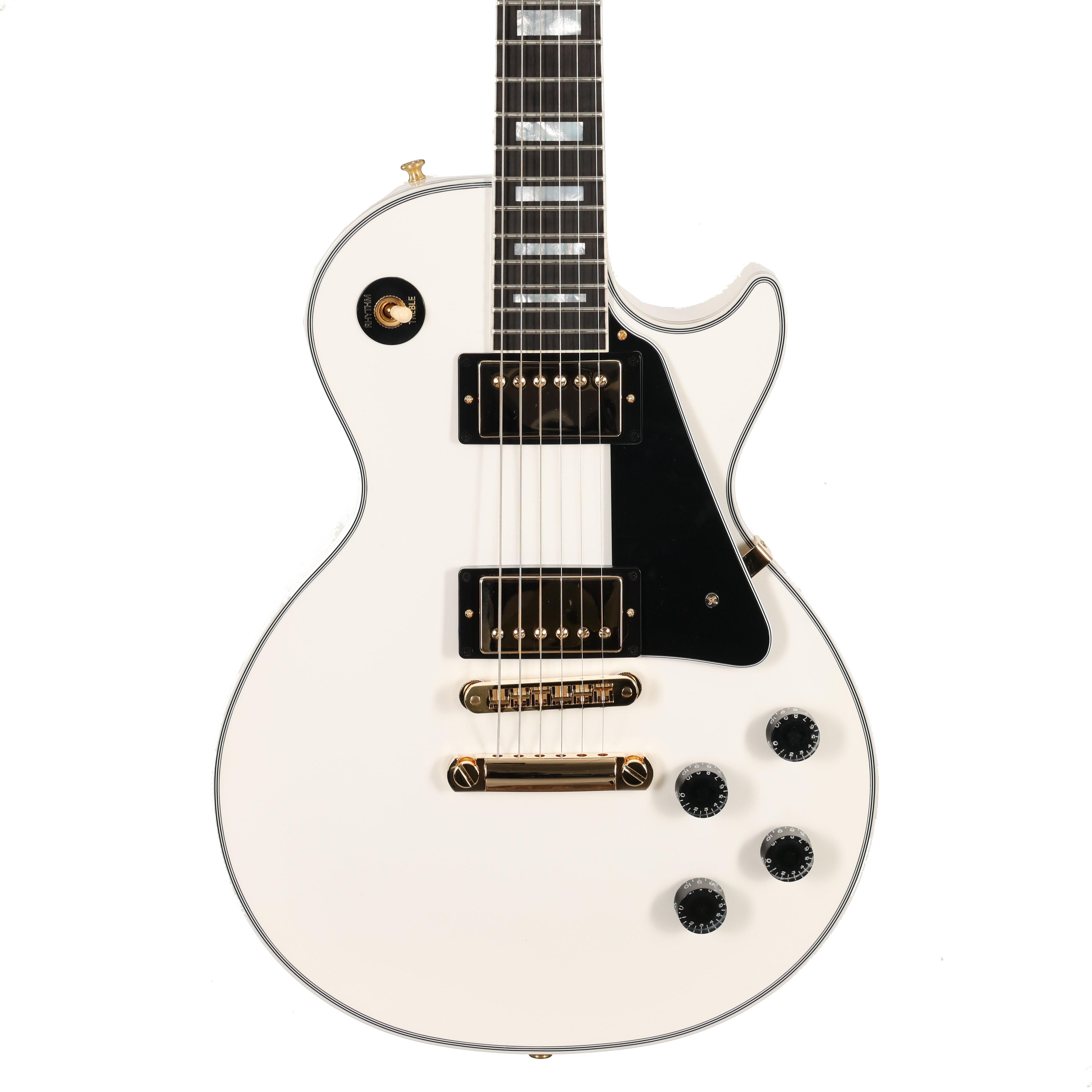 ギター Les Paul Custom Alpine White Epiphone Les Paul Custom Alpine White - Single Cut Electric Guitar